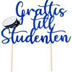 Tårtdekoration Grattis Till Studenten Blå