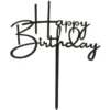 Tårtdekoration Happy Birthday Svart