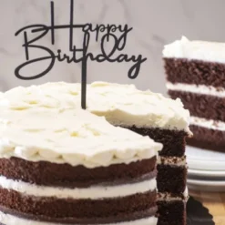 Tårtdekoration Happy Birthday Svart