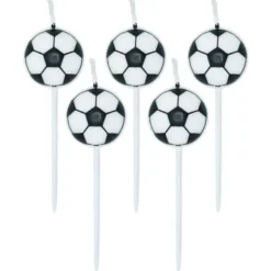 Tårtljus Fotboll 2,4 cm 5-pack