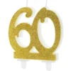 Tårtljus Glitter Guld 60 år