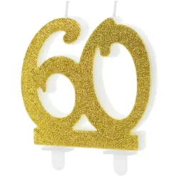 Tårtljus Glitter Guld 60 år