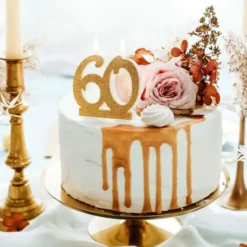 Tårtljus Glitter Guld 60 år
