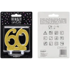 Tårtljus Glitter Guld 60 år