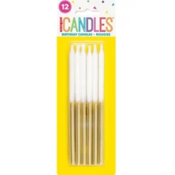 Tårtljus Guld/Vit 12-Pack