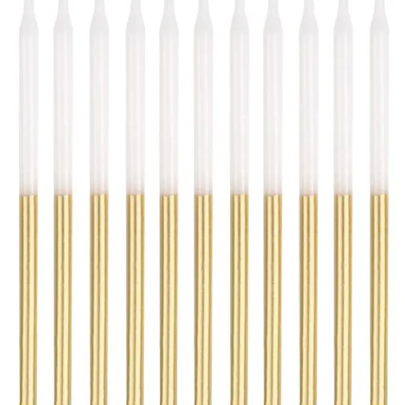 Tårtljus Guld/Vit 12-Pack