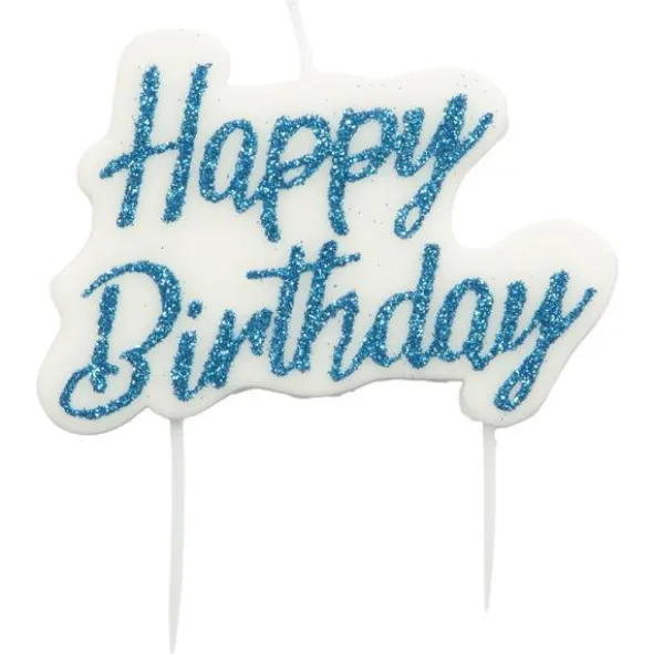 Tårtljus Happy Birthday Blå