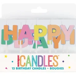Tårtljus Happy Birthday Färgmix