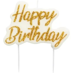 Tårtljus Happy Birthday Guld