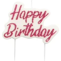 Tårtljus Happy Birthday Rosa