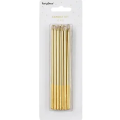 Tårtljus Långa Guld 12-pack