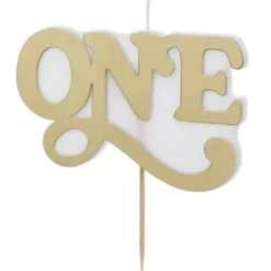 Tårtljus One Guld 10 x 6,5 cm