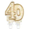 Tårtljus 40 år Glitter