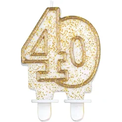 Tårtljus 40 år Glitter