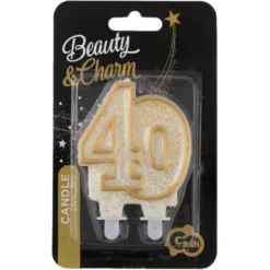 Tårtljus 40 år Glitter
