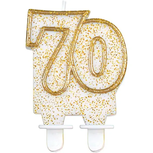 Tårtljus 70 år Glitter