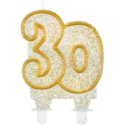 Tårtljus 30 år Glitter