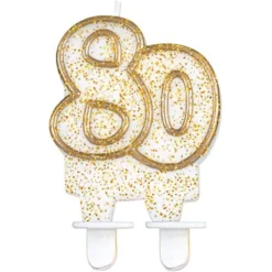 Tårtljus 80 år Glitter