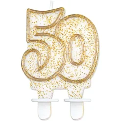 Tårtljus 50 år Glitter