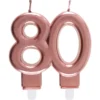 Tårtljus 80 Roseguld
