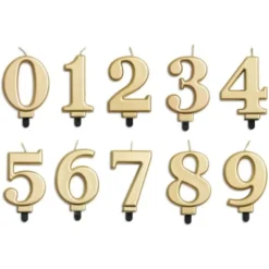 Tårtljus Siffra Metallic Guld (Siffra 0)