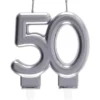 Tårtljus 50 Silver