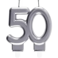Tårtljus 50 Silver