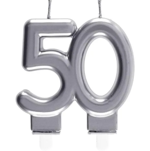 Tårtljus 50 Silver
