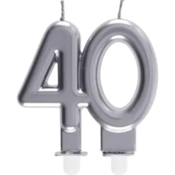 Tårtljus 40 Silver