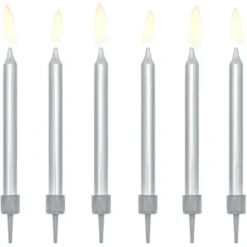 Tårtljus Silver Metallic