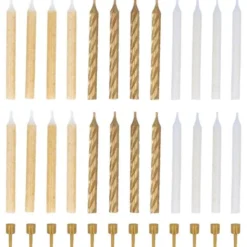 Tårtljus Spiral Guld och Glitter