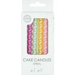 Tårtljus Spiral Pärlemor Färgmix 8 cm 6-pack