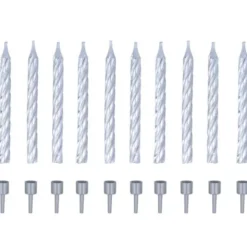 Tårtljus Spiral Silver