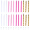 Tårtljus Spiral Vit/Rosa/Guld