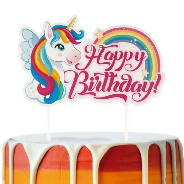 Unicorn Happy Birthday Tårtdekoration