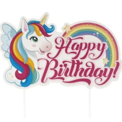 Unicorn Happy Birthday Tårtdekoration