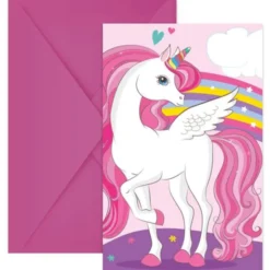 Unicorn Rainbow Inbjudningskort