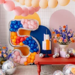 Uppblåsbar Ballongram Siffra Silver (Siffra 0)