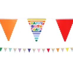 Vimpelgirlang Happy Birthday Stripetastic 6 m