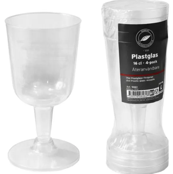 Vinglas Plast 16 cl 4-pack