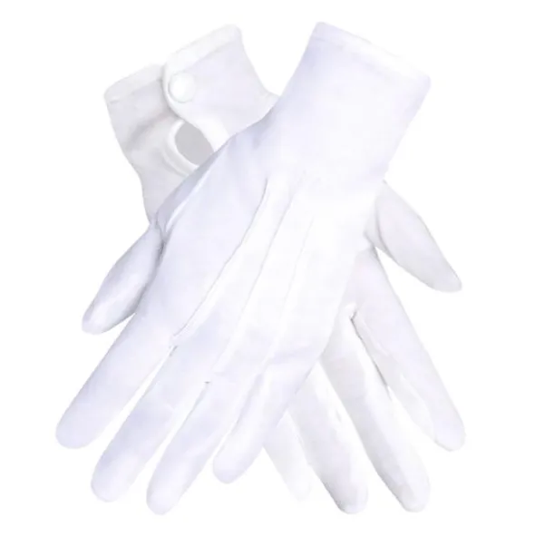 Vita Handskar med Knäppning (One Size)