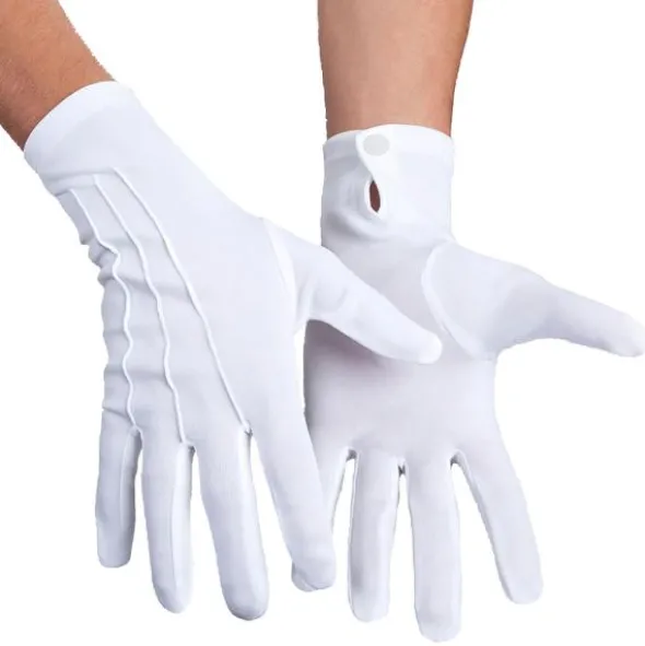 Vita Handskar med Knäppning (One Size)
