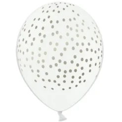 Vita Latexballonger med Guldprickar