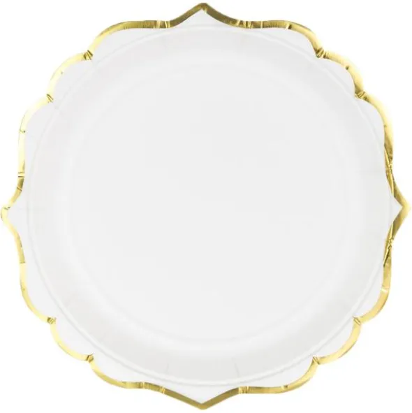 Vita Pappassietter Guldkant