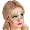 Vit och Guld Mask med Gulddetaljer