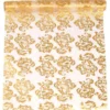Vitt Organzatyg med Guld & Silver Motiv
