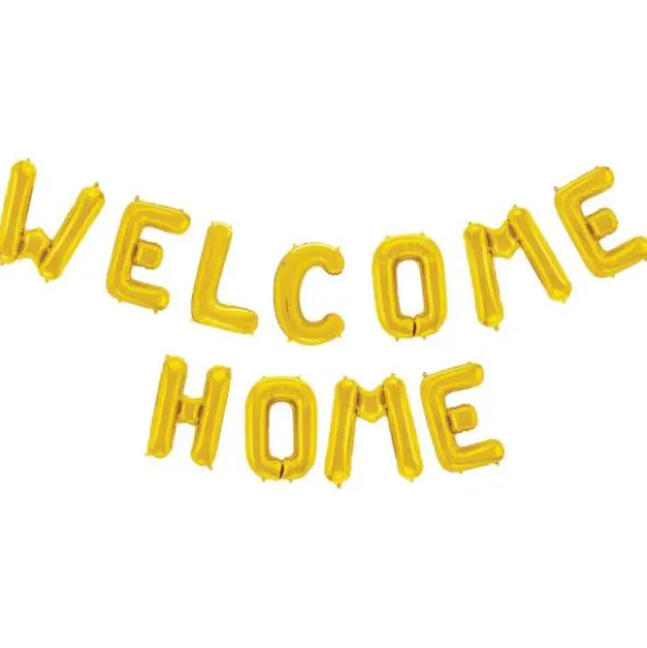 Welcome Home Bokstavsballonger Guld