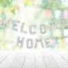 Welcome Home Bokstavsballonger Silver